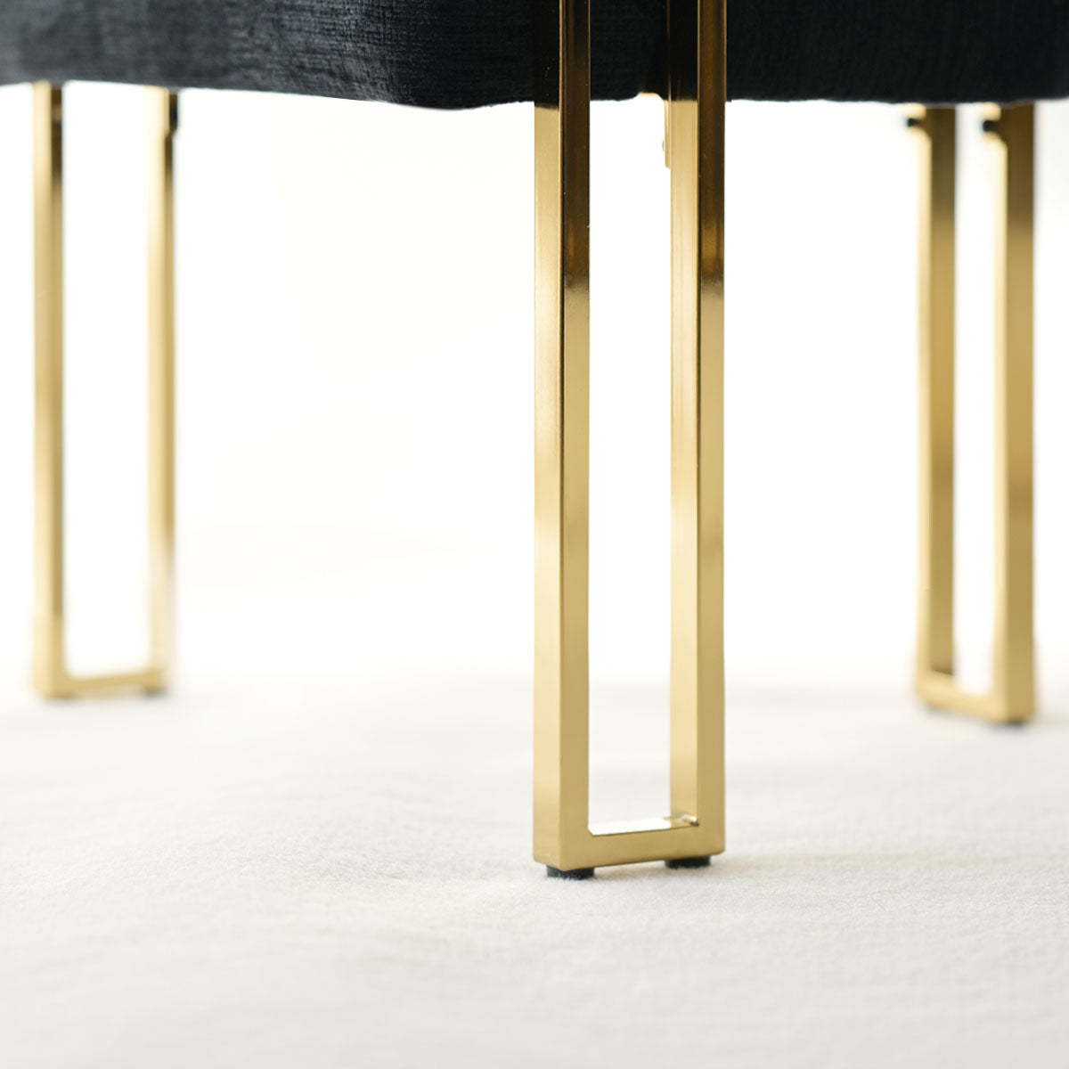 Mia 24" Modern Gold Chenille Dining Chair with Arms (Set of 4)