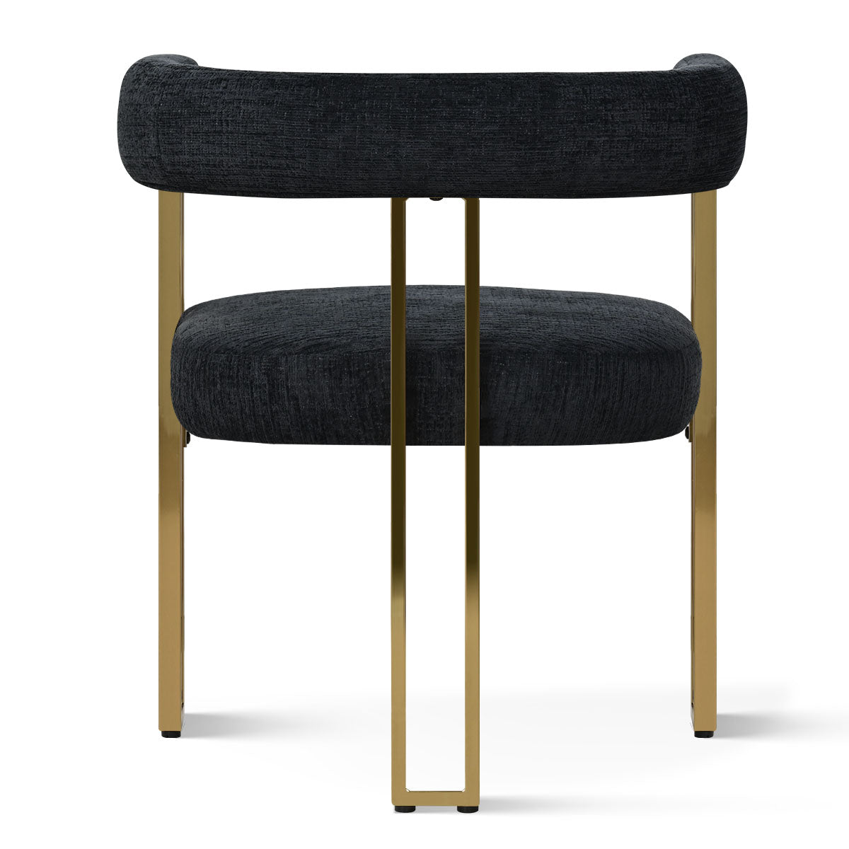 Mia 24" Modern Gold Chenille Dining Chair with Arms (Set of 4)