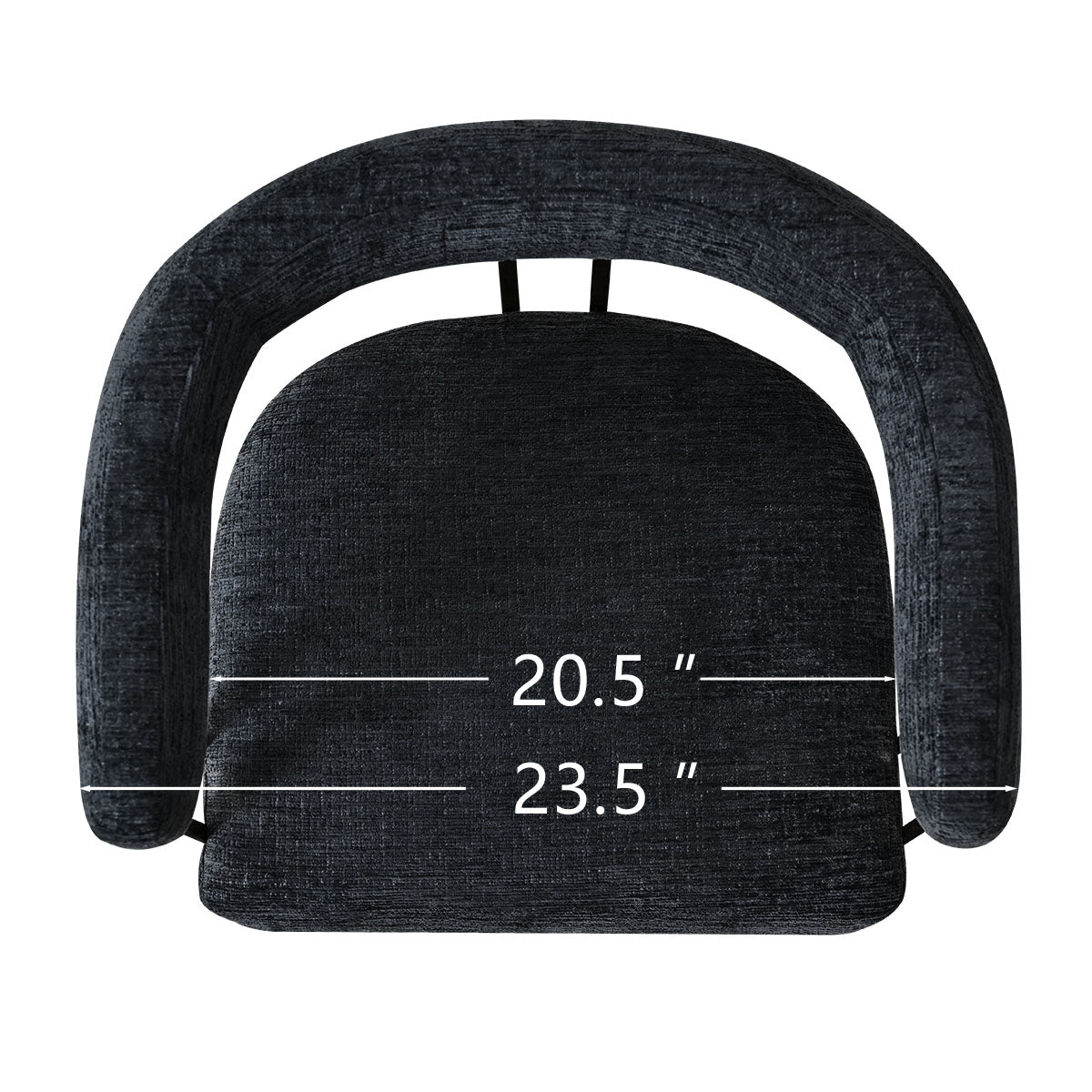 Mia 24" Modern Gold Chenille Dining Chair with Arms (Set of 4)