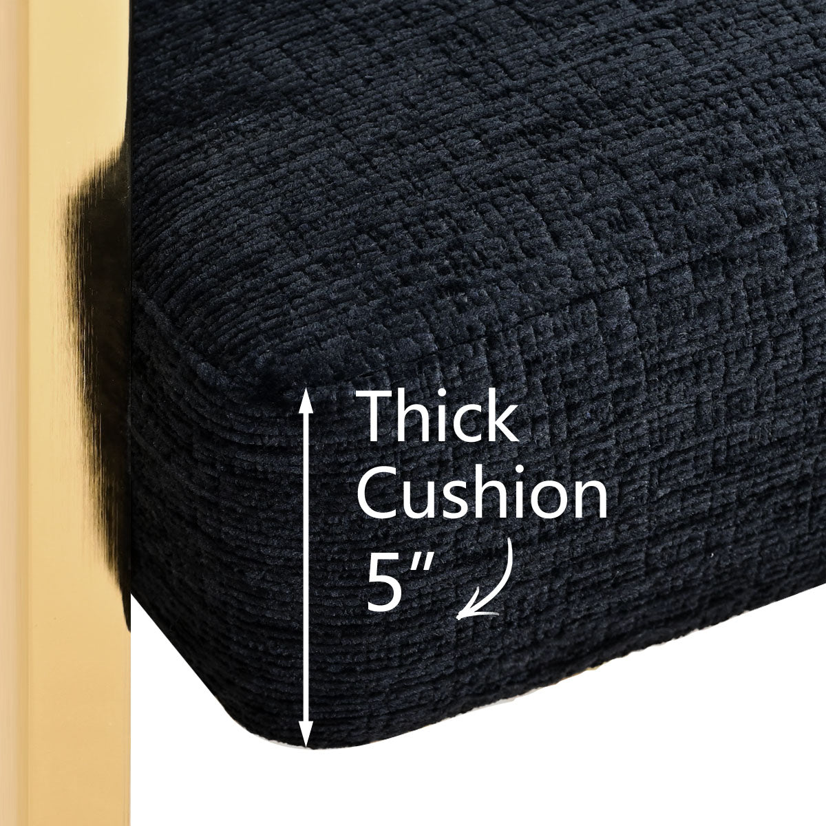 Mia 24" Modern Gold Chenille Dining Chair with Arms (Set of 2)