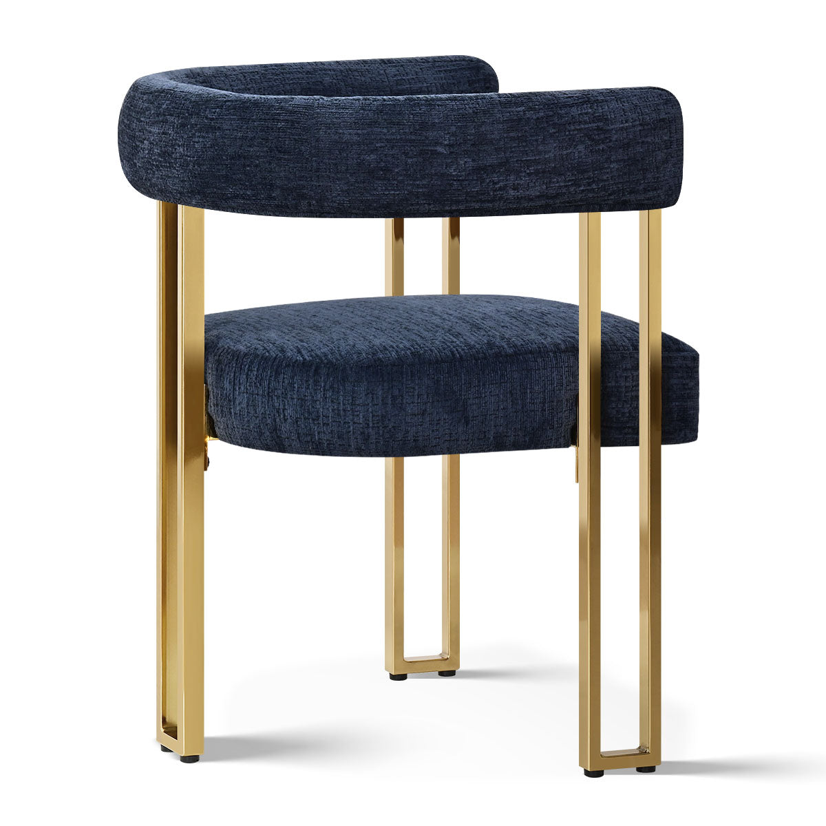 Mia 24" Modern Gold Chenille Dining Chair with Arms (Set of 4)