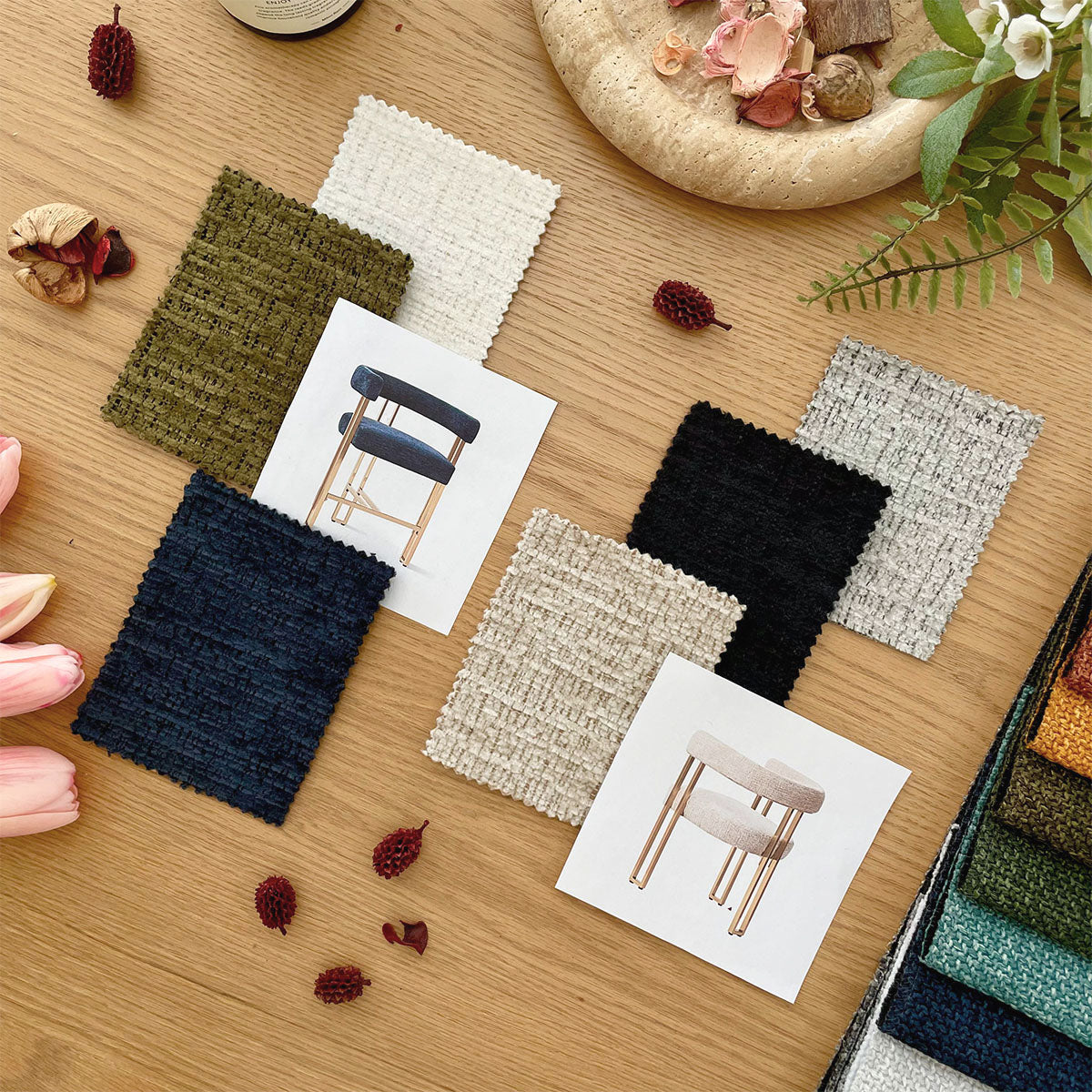 Mia 24" Modern Gold Chenille Dining Chair with Arms (Set of 2)