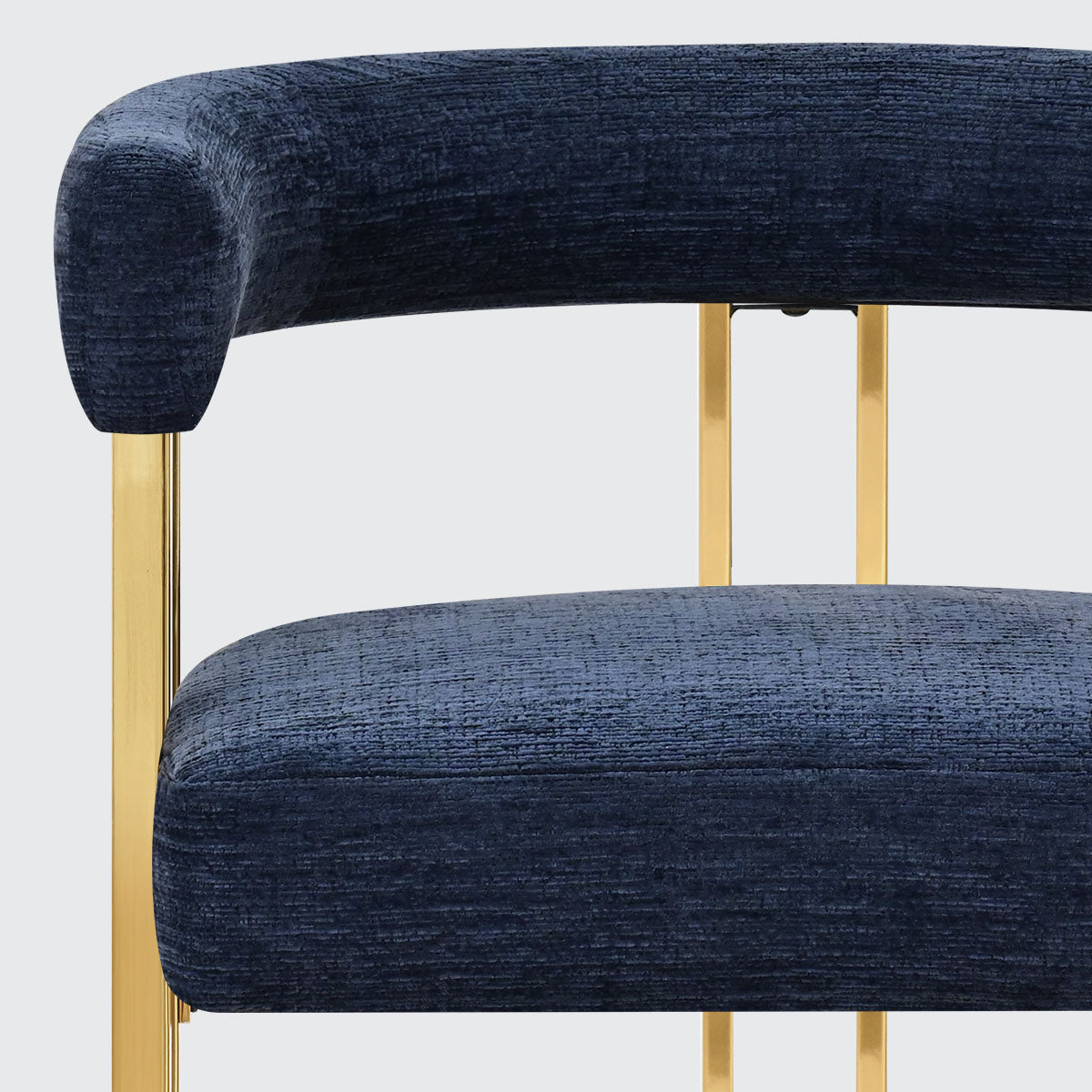 Mia 24" Modern Gold Chenille Counter Stool with Arms (Set of 3)