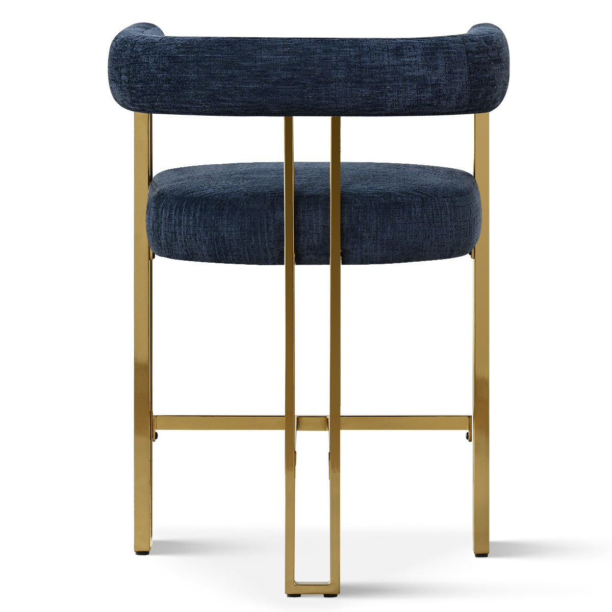 Mia 24" Modern Gold Chenille Counter Stool with Arms (Set of 3)