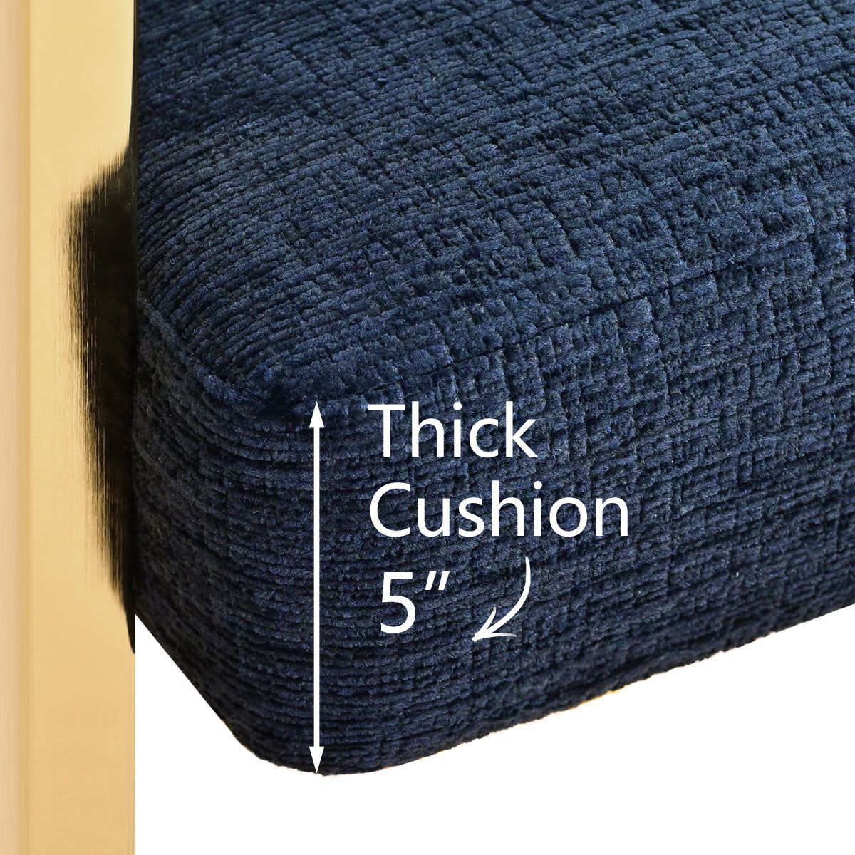 Mia 24" Modern Gold Chenille Counter Stool with Arms (Set of 3)