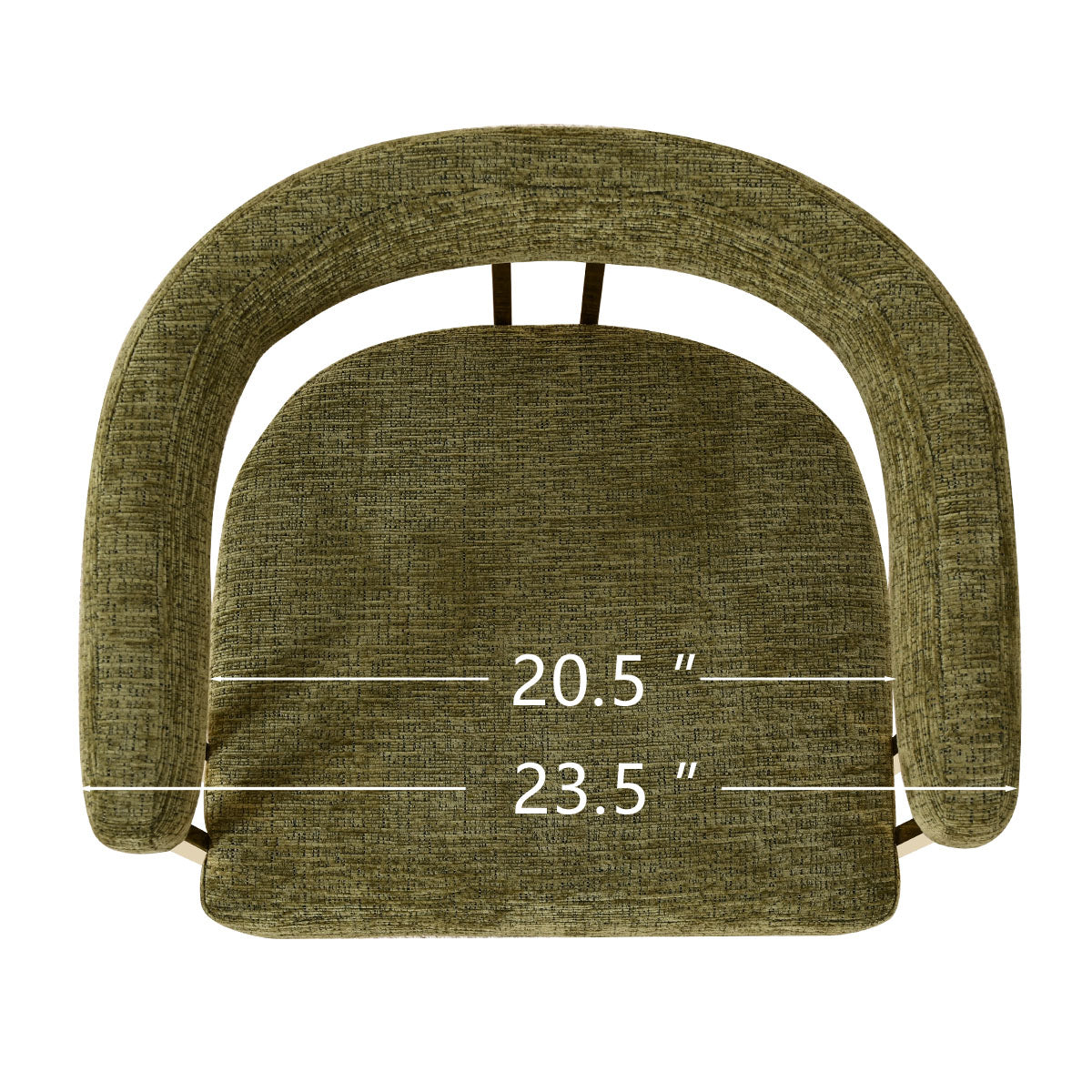 Mia 24" Modern Gold Chenille Counter Stool with Arms (Set of 3)