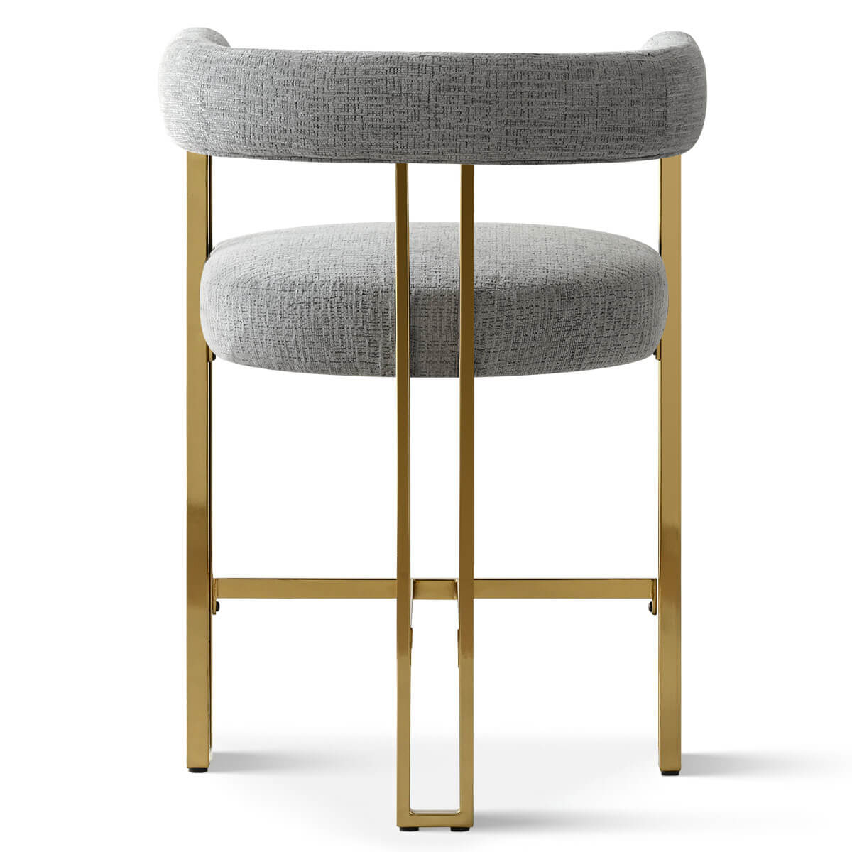 Mia 24" Modern Gold Chenille Counter Stool with Arms (Set of 3)
