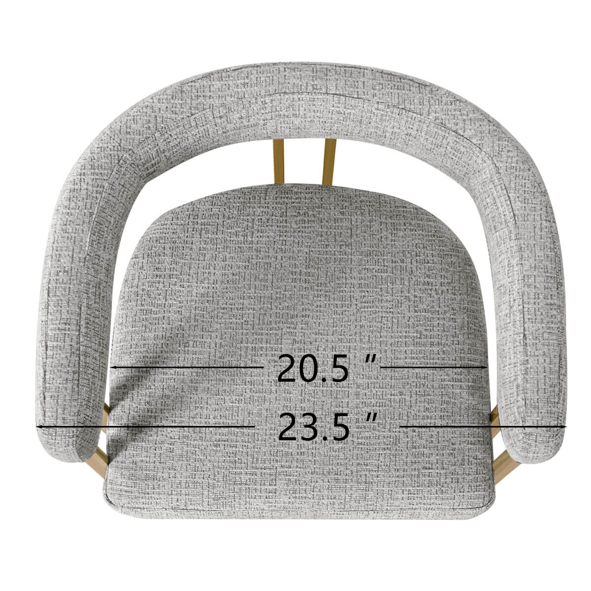 Mia 24" Modern Gold Chenille Counter Stool with Arms (Set of 3)