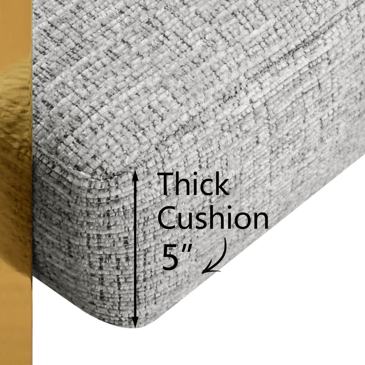 Mia 24" Modern Gold Chenille Counter Stool with Arms (Set of 3)