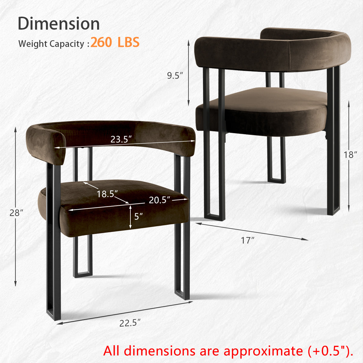 Mia Velvet Dining Chair with Arms (Set of 4)