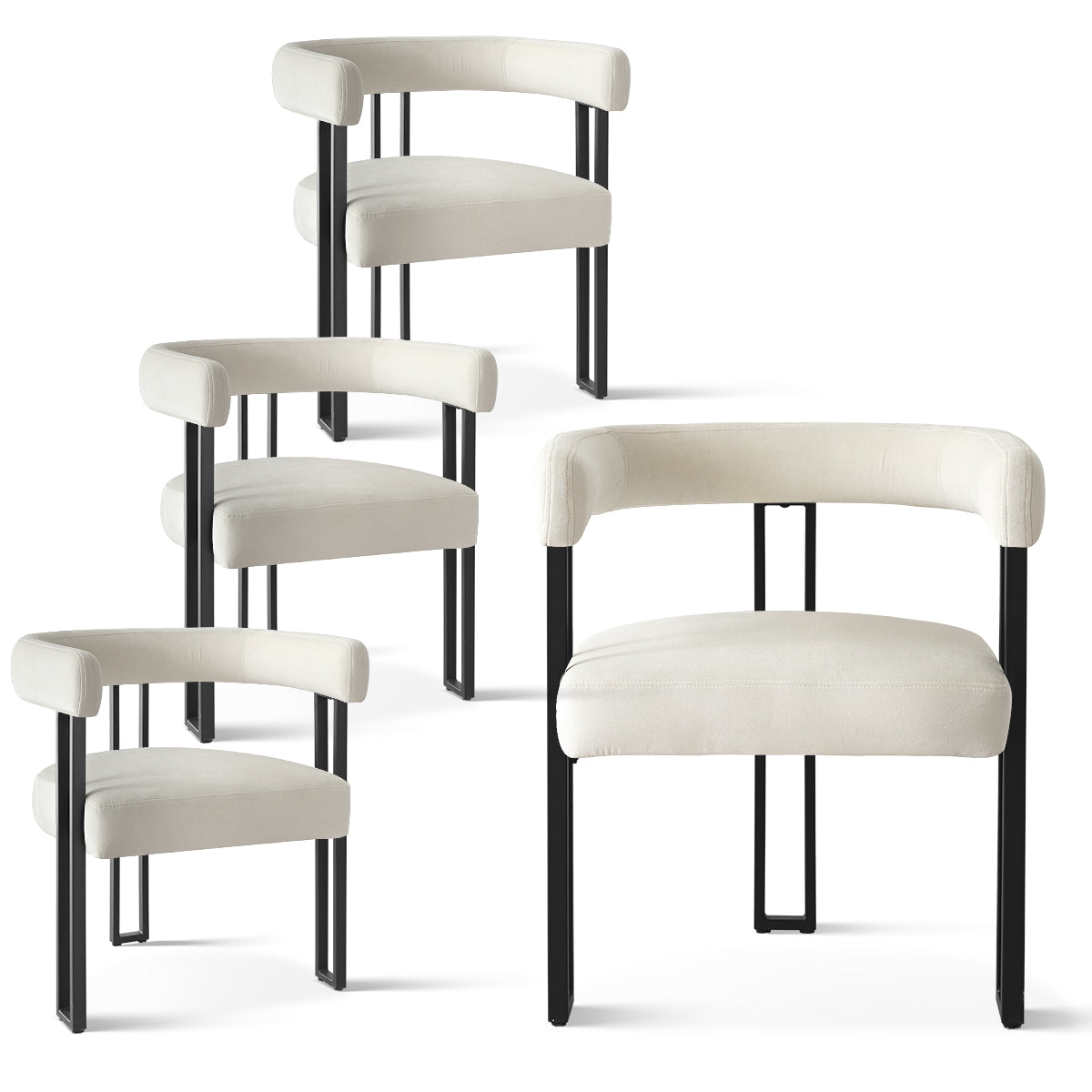 Mia Velvet Dining Chair with Arms (Set of 4)