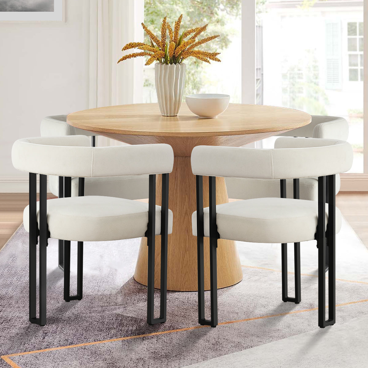 Mia Velvet Dining Chair with Arms (Set of 2)