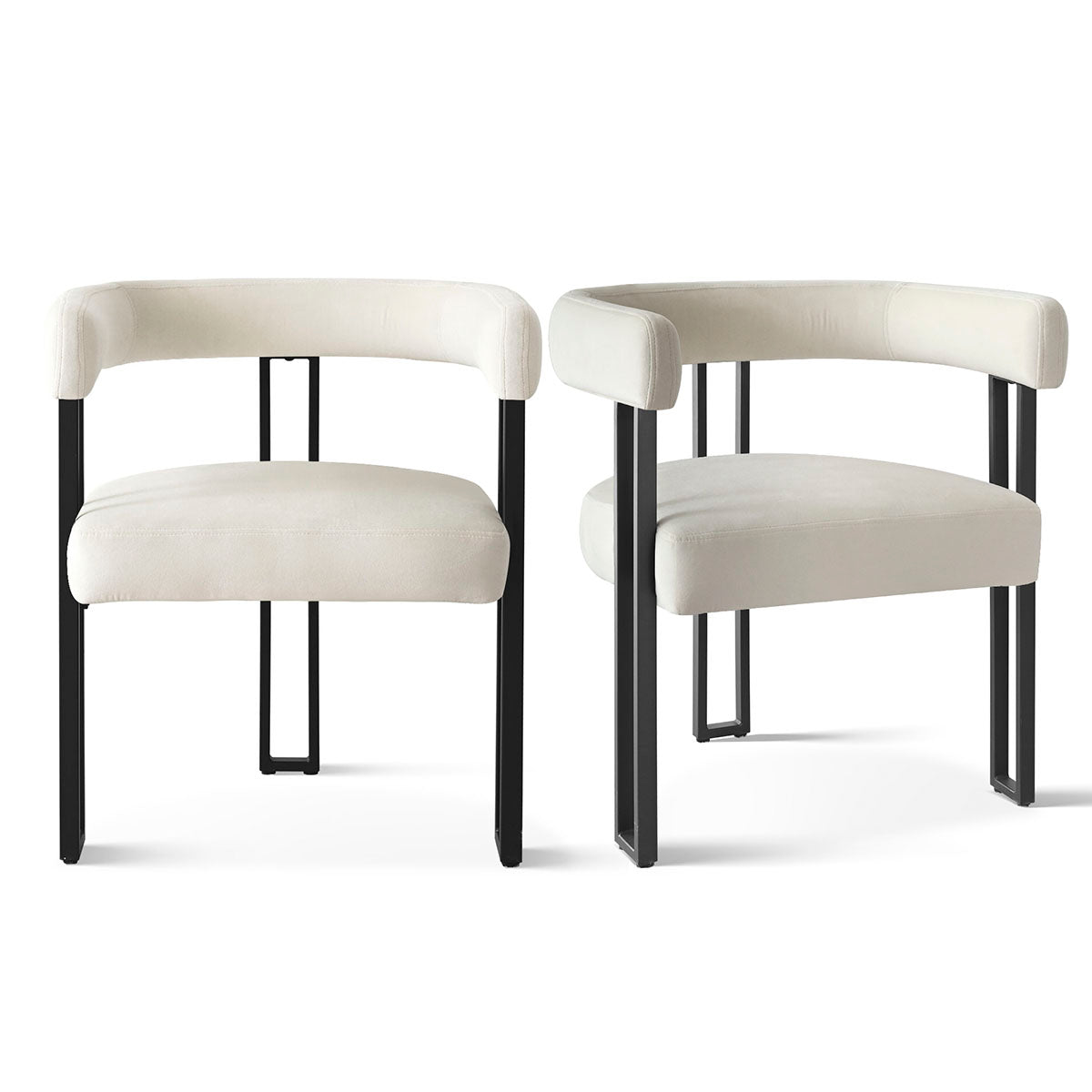 Mia Velvet Dining Chair with Arms (Set of 2)