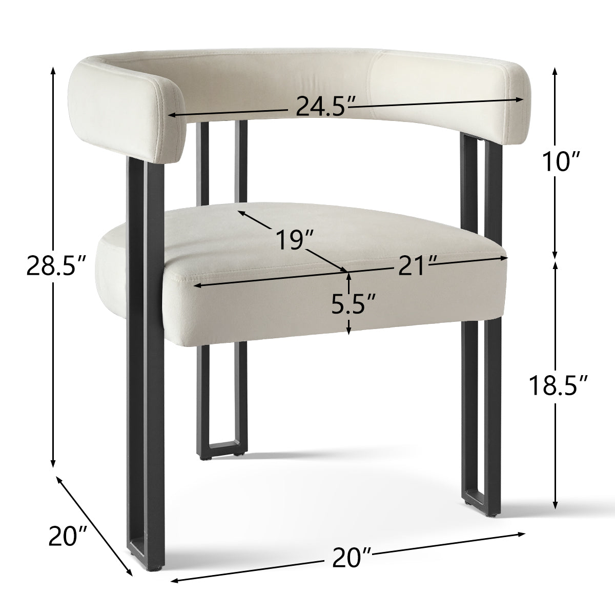 Mia Velvet Dining Chair with Arms (Set of 2)