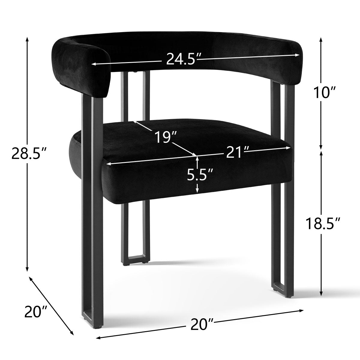 Mia Velvet Dining Chair with Arms (Set of 2)