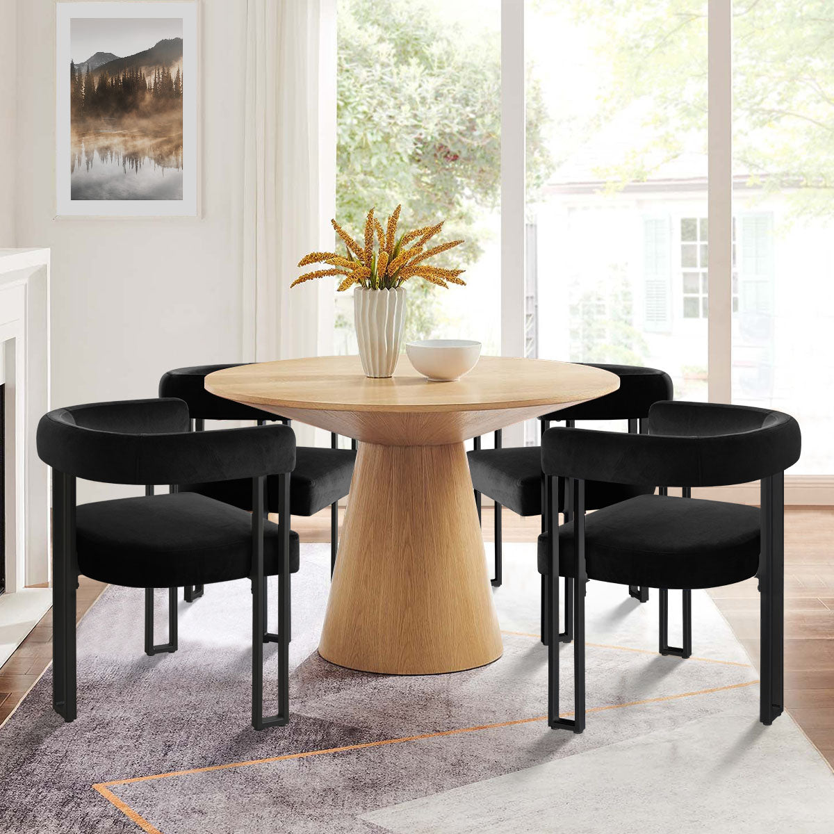 Mia Velvet Dining Chair with Arms (Set of 4)