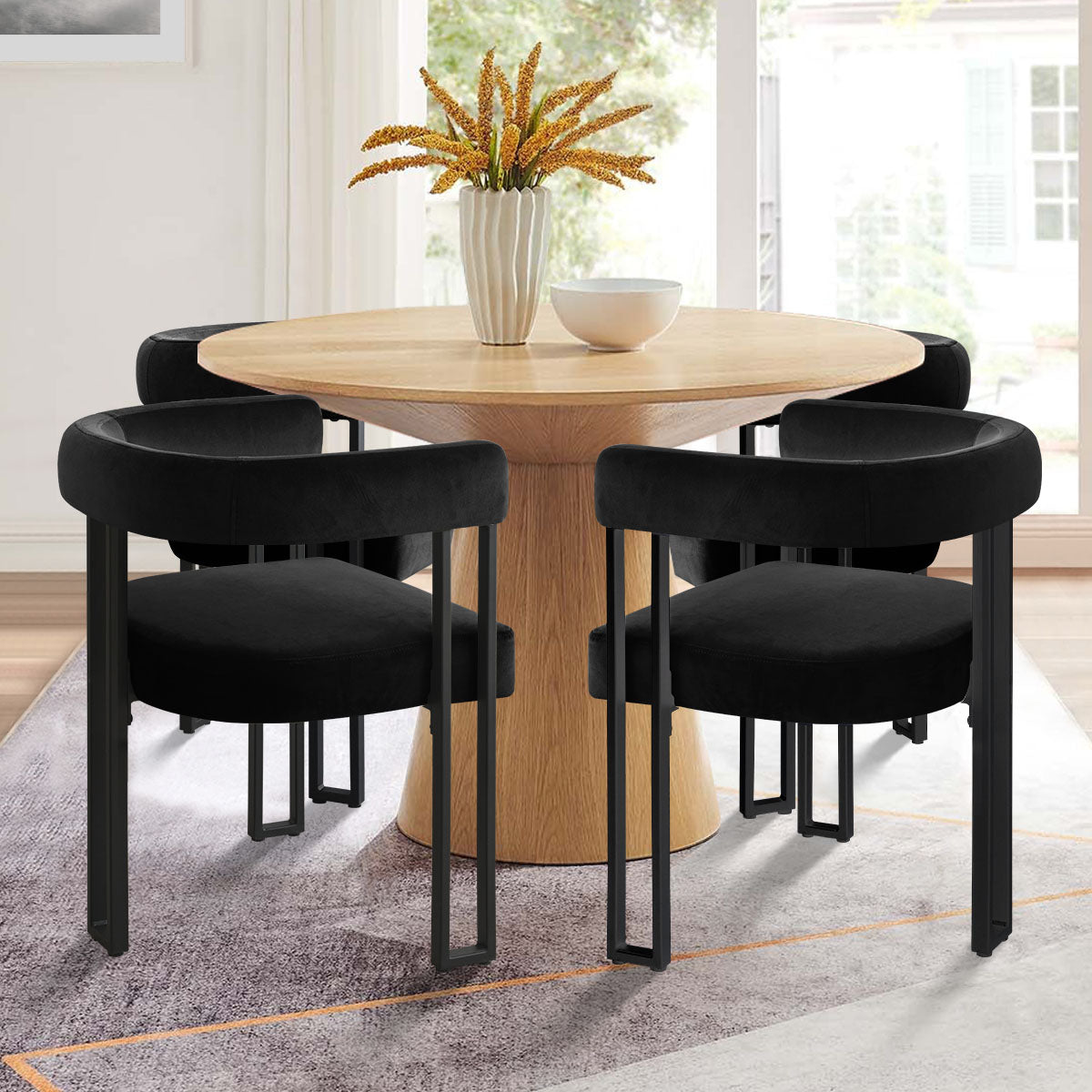 Mia Velvet Dining Chair with Arms (Set of 2)