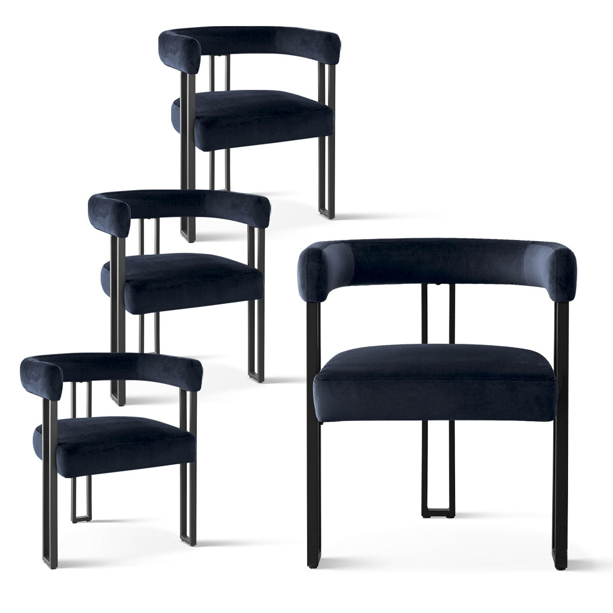 Mia Velvet Dining Chair with Arms (Set of 4)