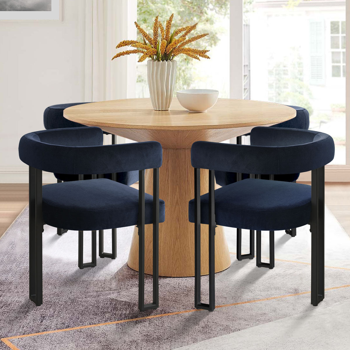 Mia Velvet Dining Chair with Arms (Set of 4)