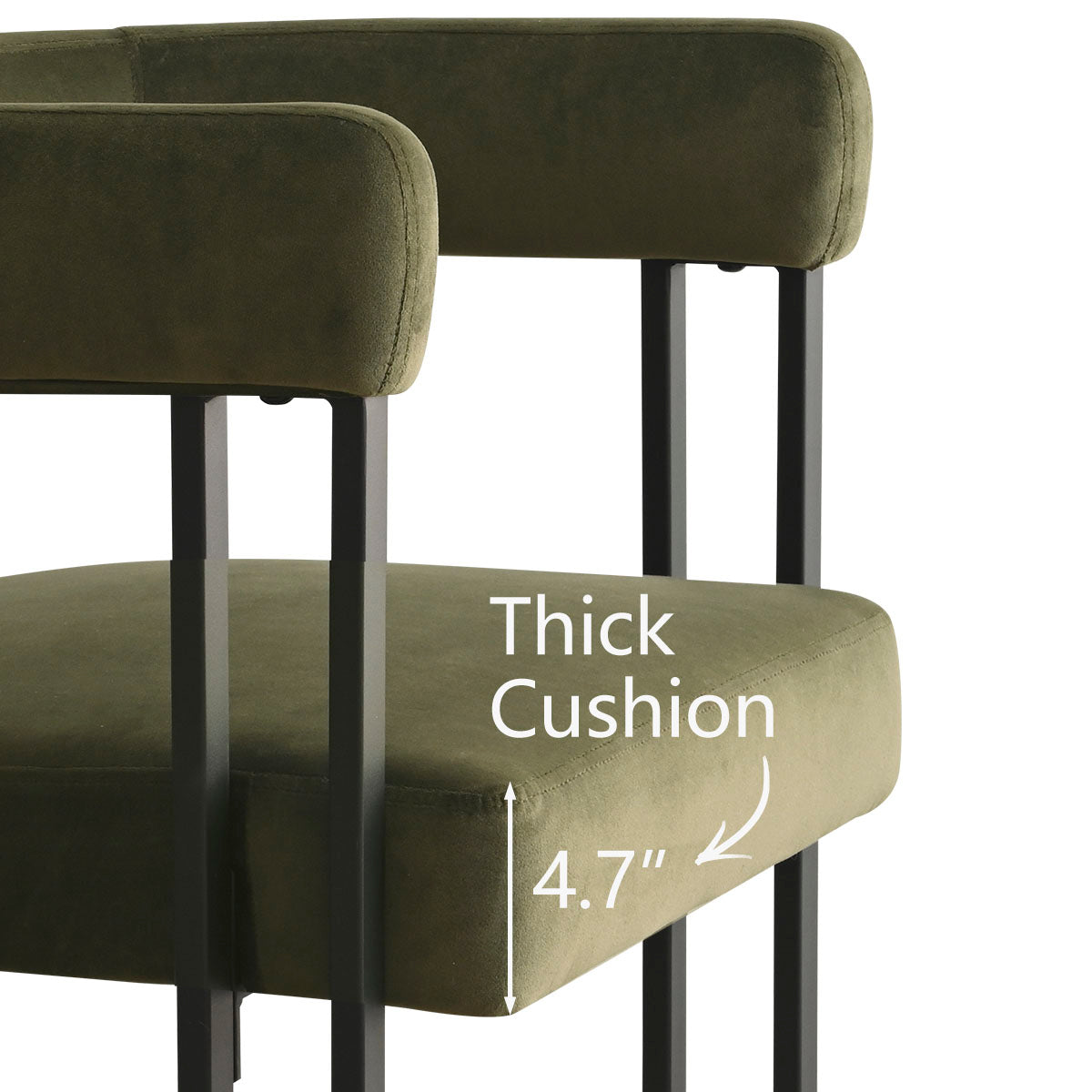 Mia Velvet Accent Dining Chair with Arms (Set of 2)