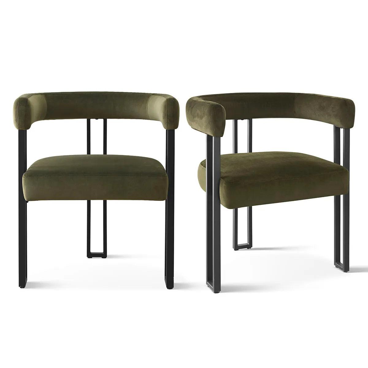 Mia Velvet Dining Chair with Arms (Set of 2)