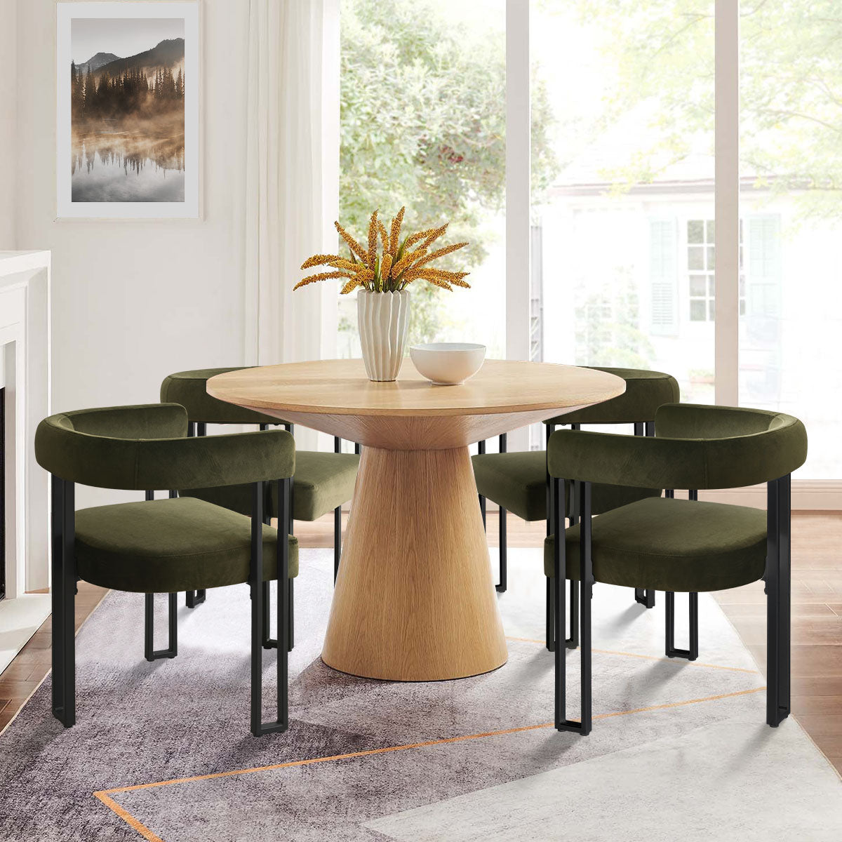 Mia Velvet Dining Chair with Arms (Set of 4)