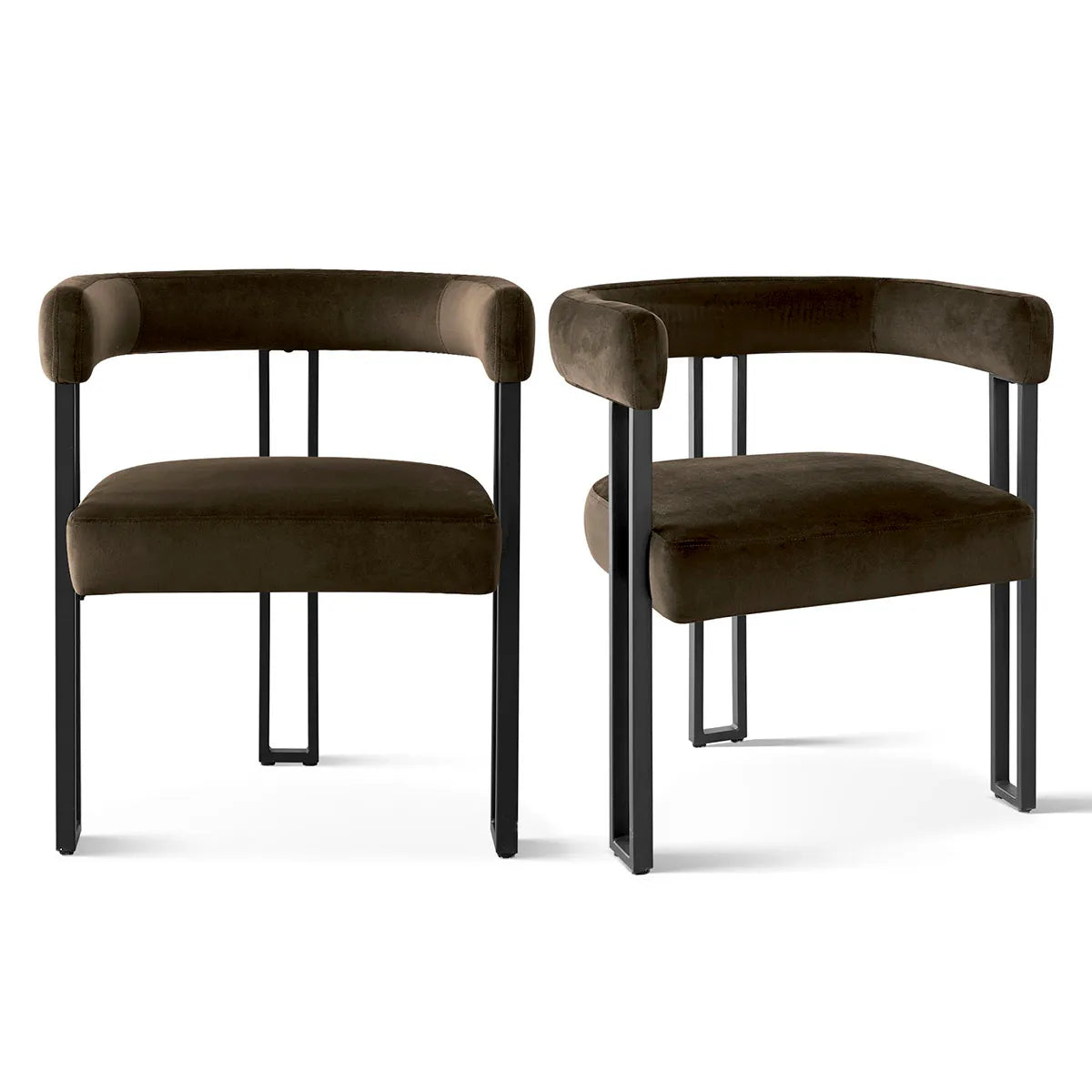 Mia Velvet Dining Chair with Arms (Set of 2)
