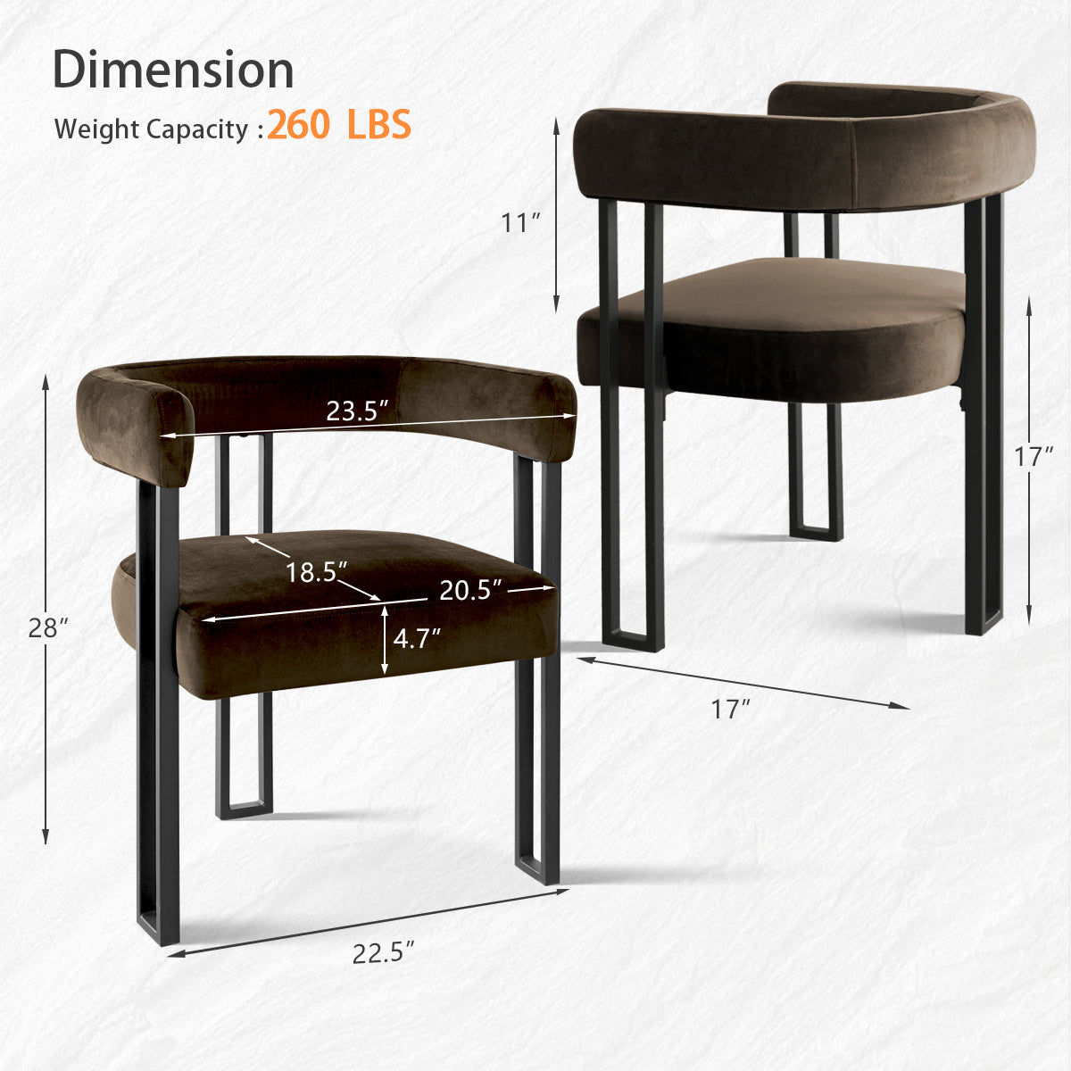 Mia Velvet Dining Chair with Arms (Set of 8)