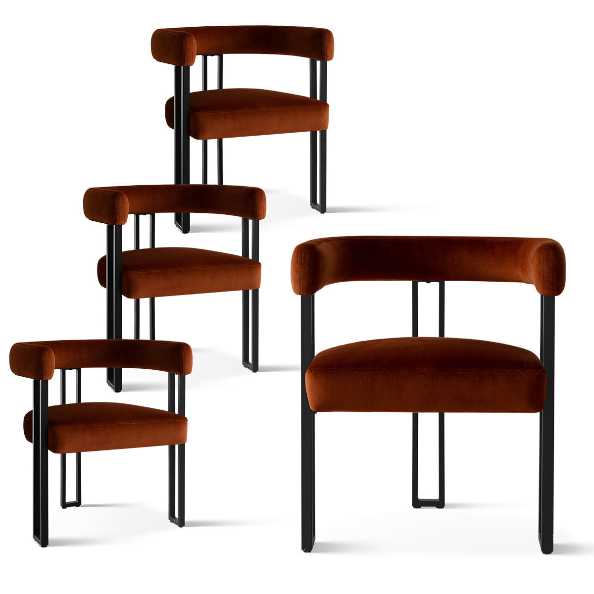 Mia Velvet Dining Chair with Arms (Set of 4)