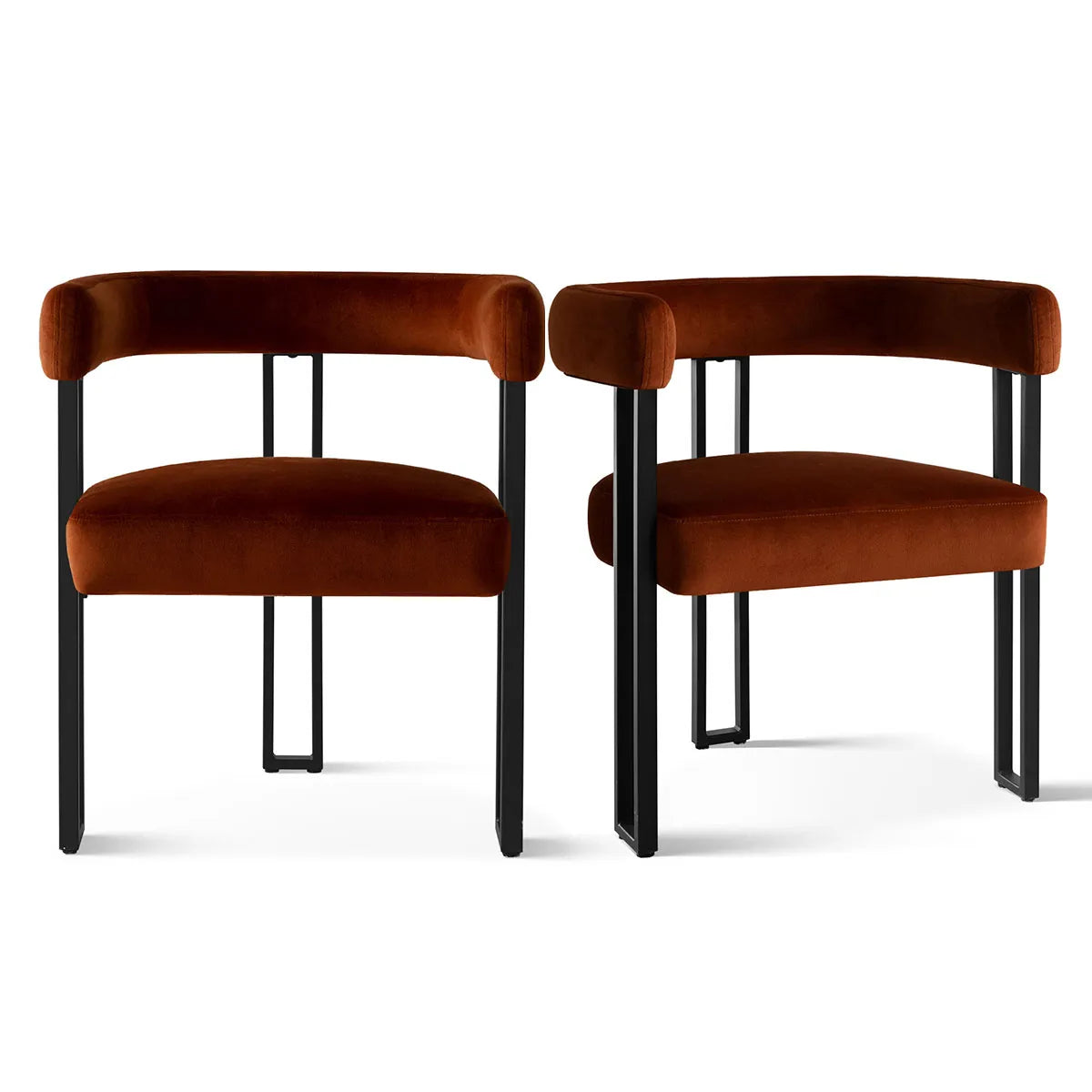 Mia Velvet Dining Chair with Arms (Set of 2)