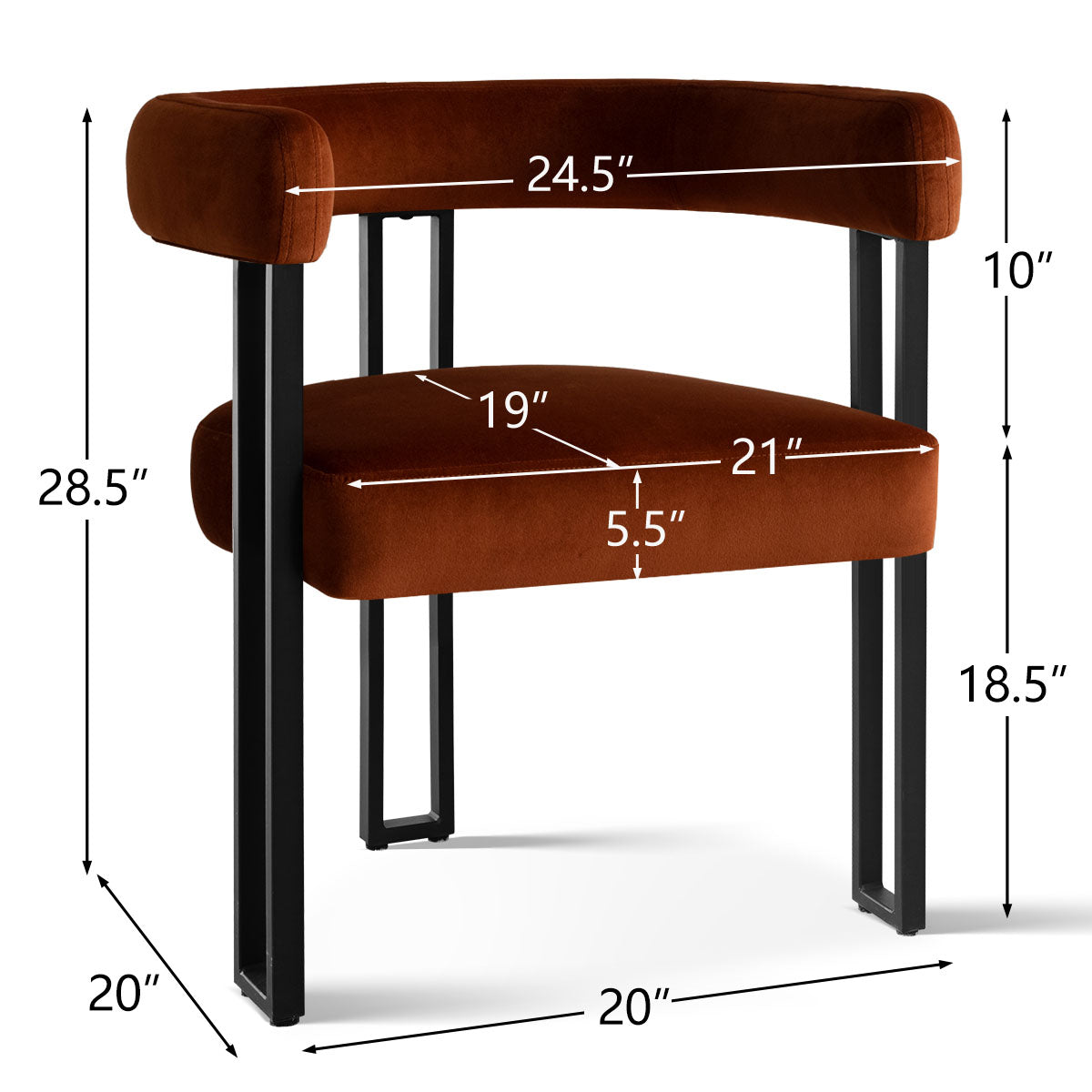 Mia Velvet Dining Chair with Arms (Set of 2)