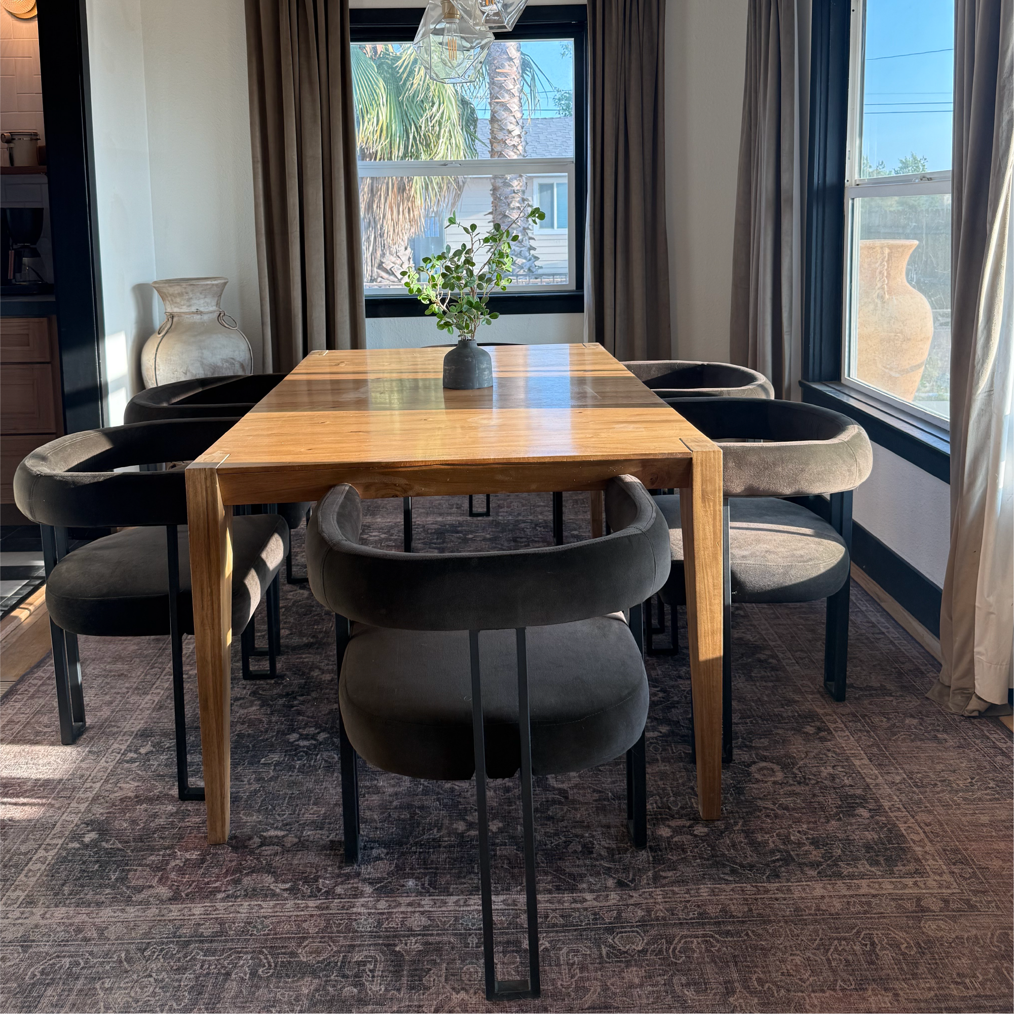 Mia Velvet Dining Chair with Arms (Set of 2)