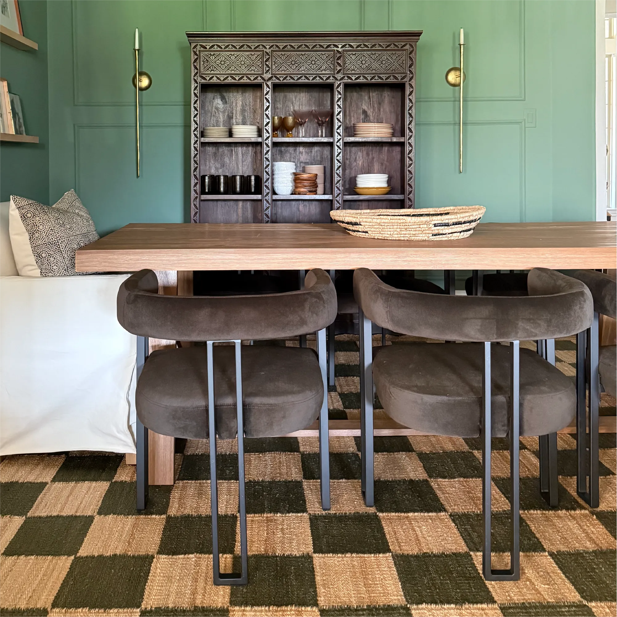 Mia Velvet Dining Chair with Arms (Set of 4)