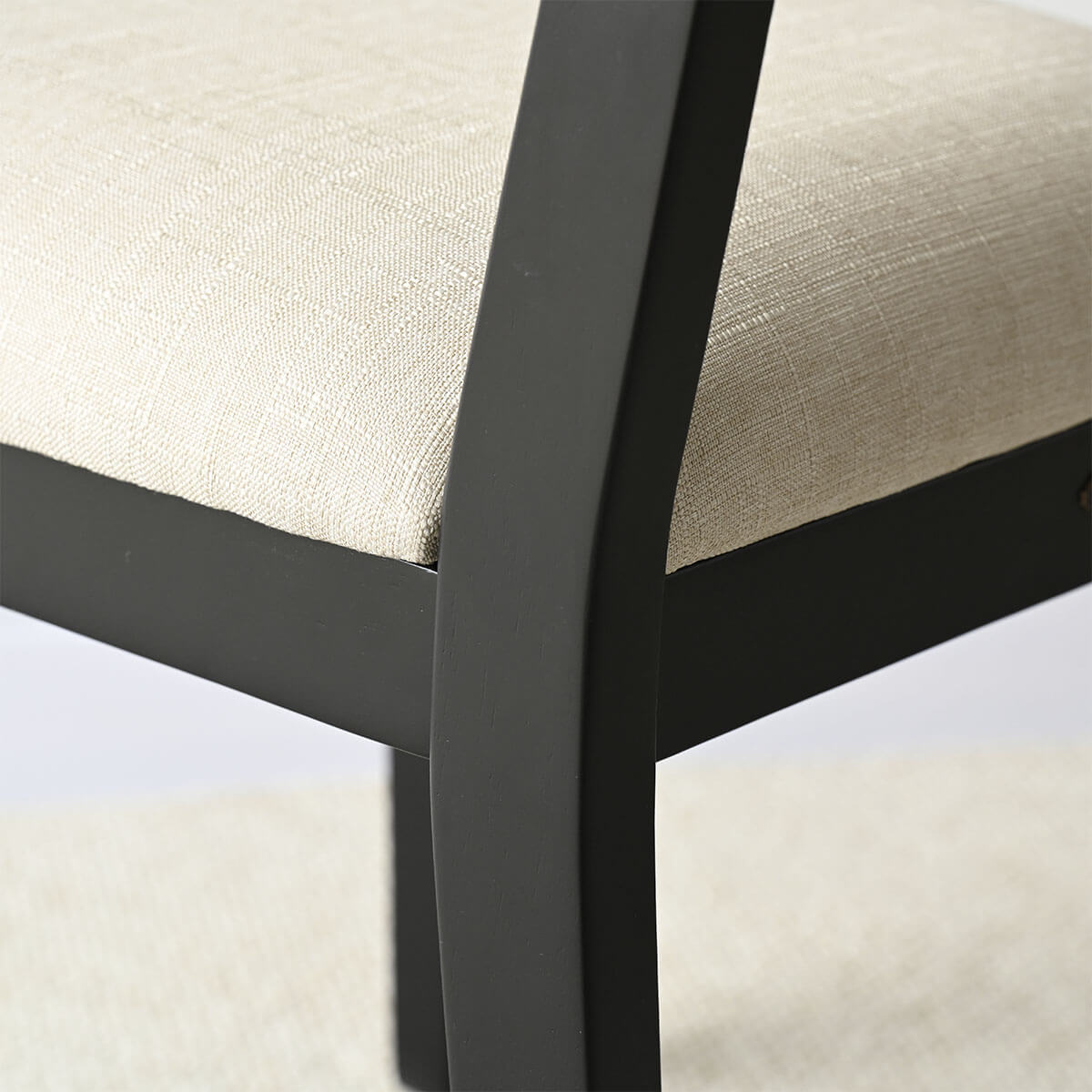 Monica Rattan Solid Wood Upholstered Dining Chair (Set of 4)