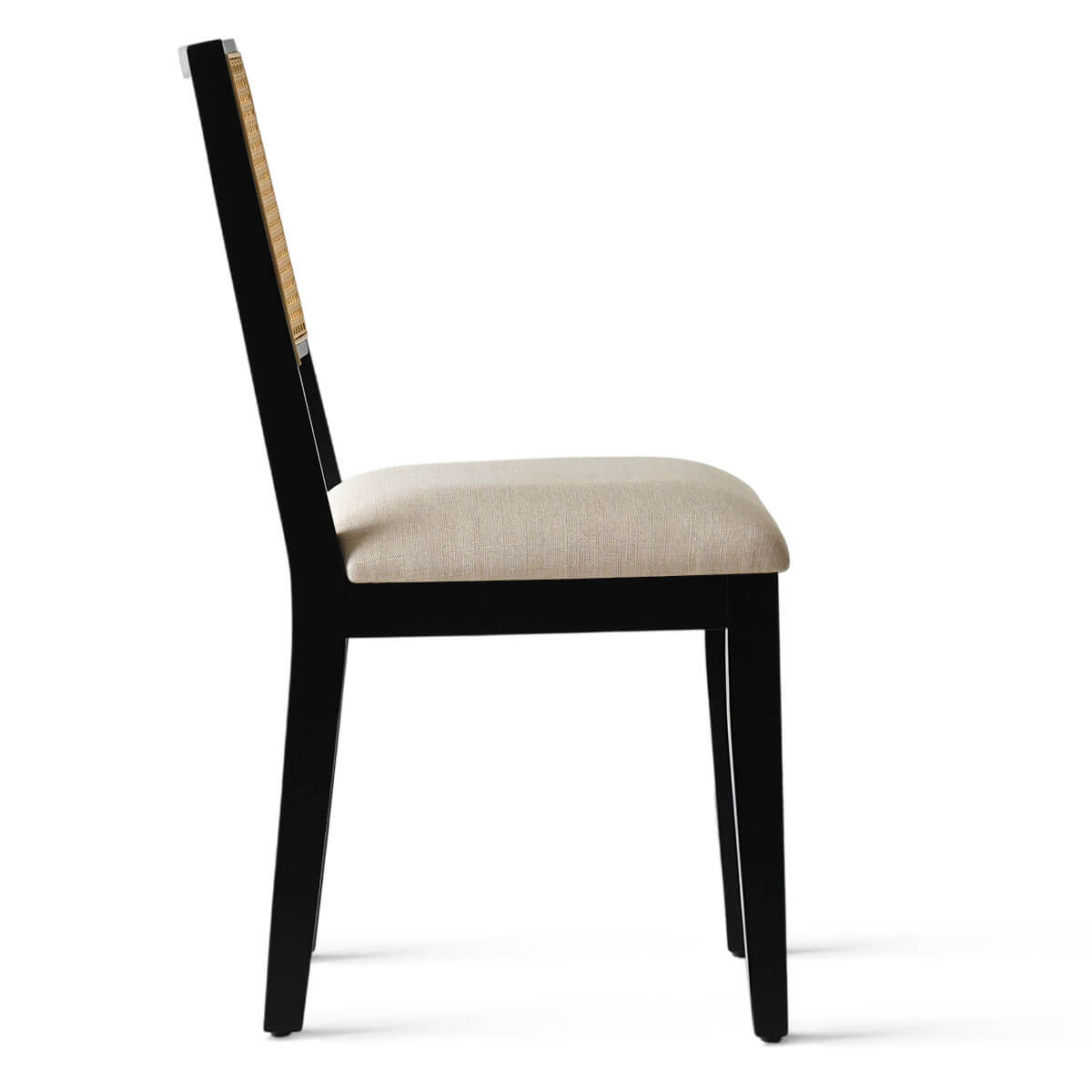 Monica Rattan Solid Wood Upholstered Dining Chair (Set of 4)