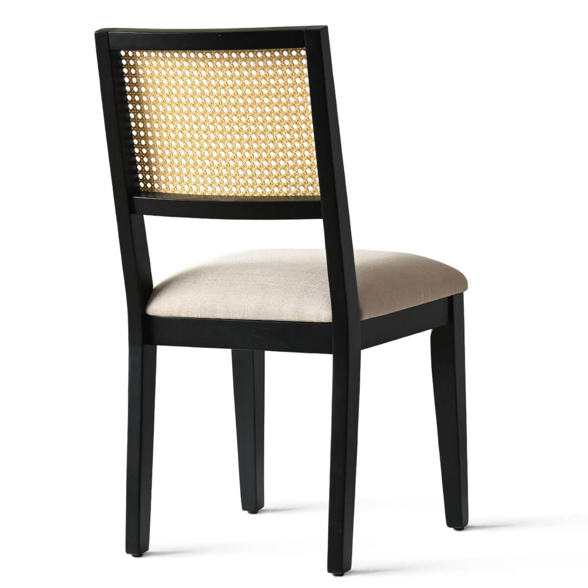 Monica Rattan Solid Wood Upholstered Dining Chair (Set of 4)
