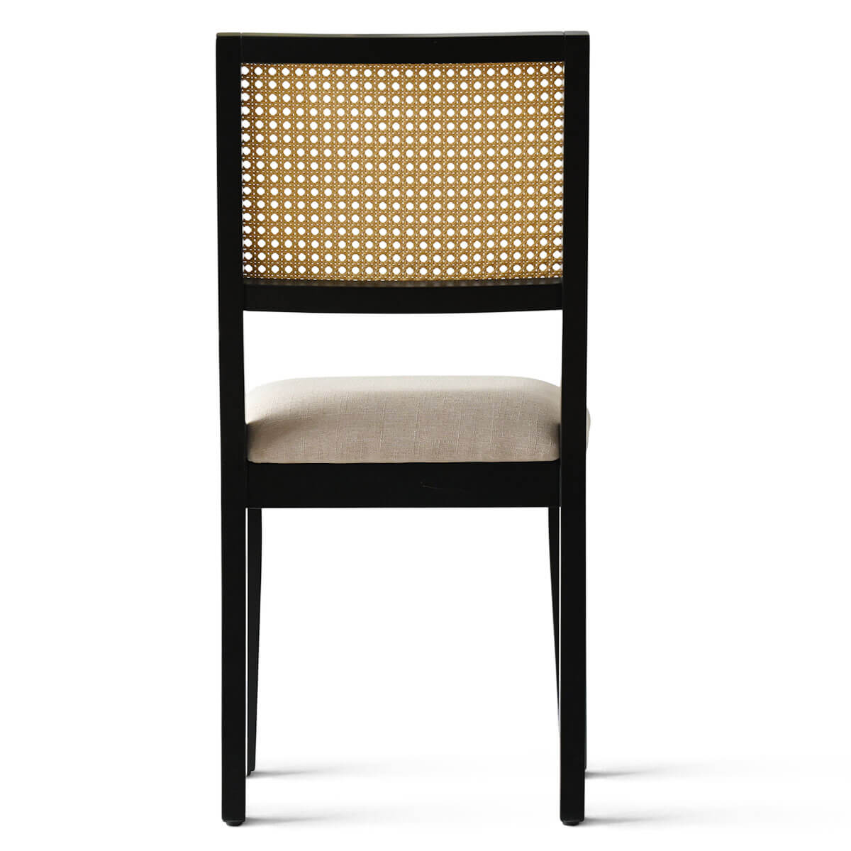 Monica Rattan Solid Wood Upholstered Dining Chair (Set of 4)
