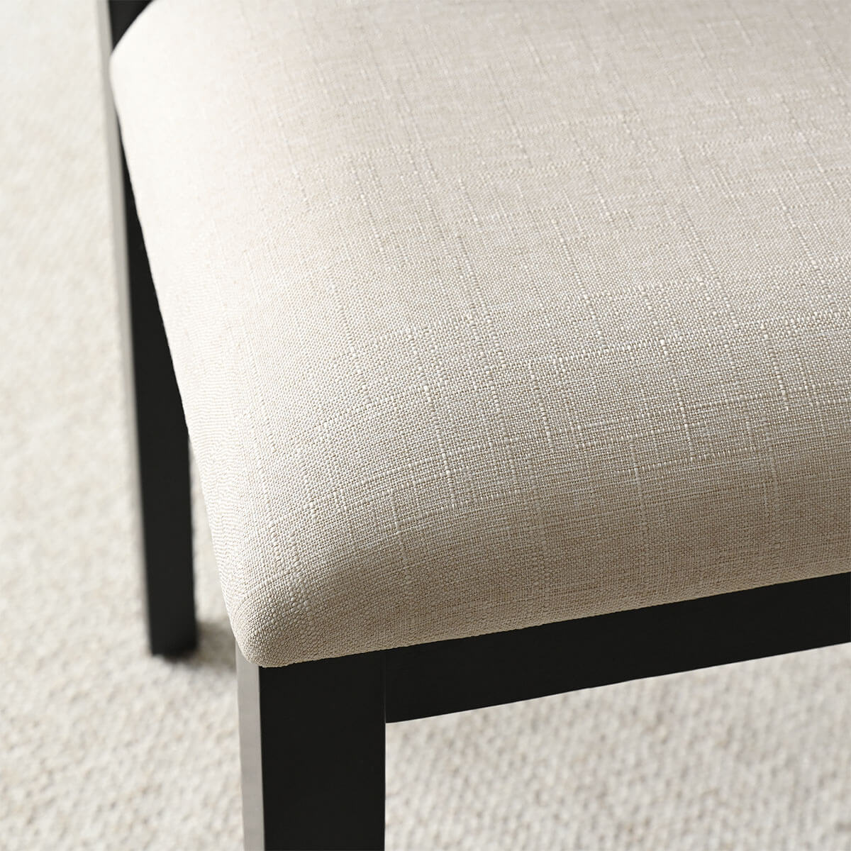 Monica Rattan Solid Wood Upholstered Dining Chair (Set of 4)