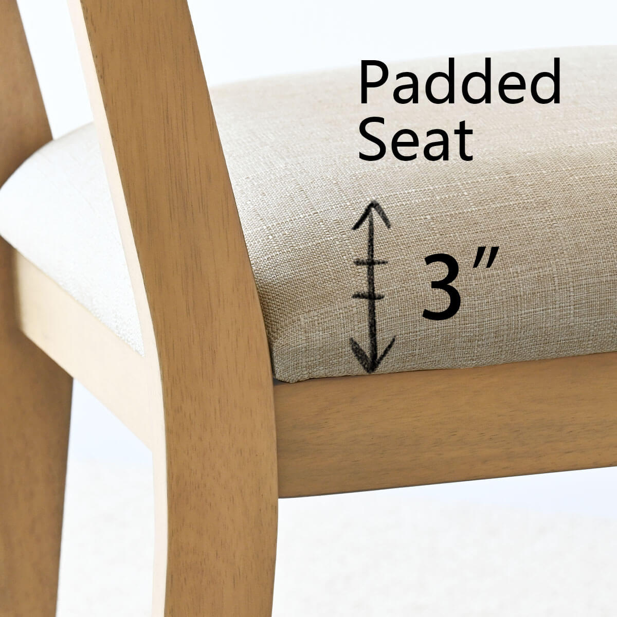 Monica Rattan Solid Wood Upholstered Dining Chair (Set of 4)