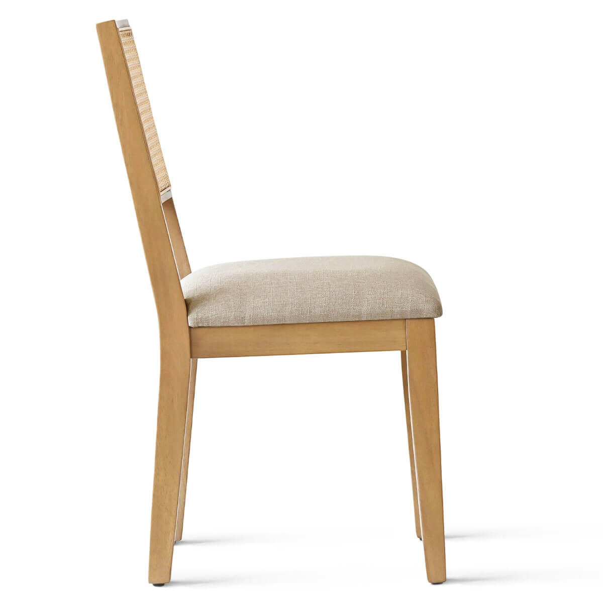 Monica Rattan Solid Wood Upholstered Dining Chair (Set of 4)