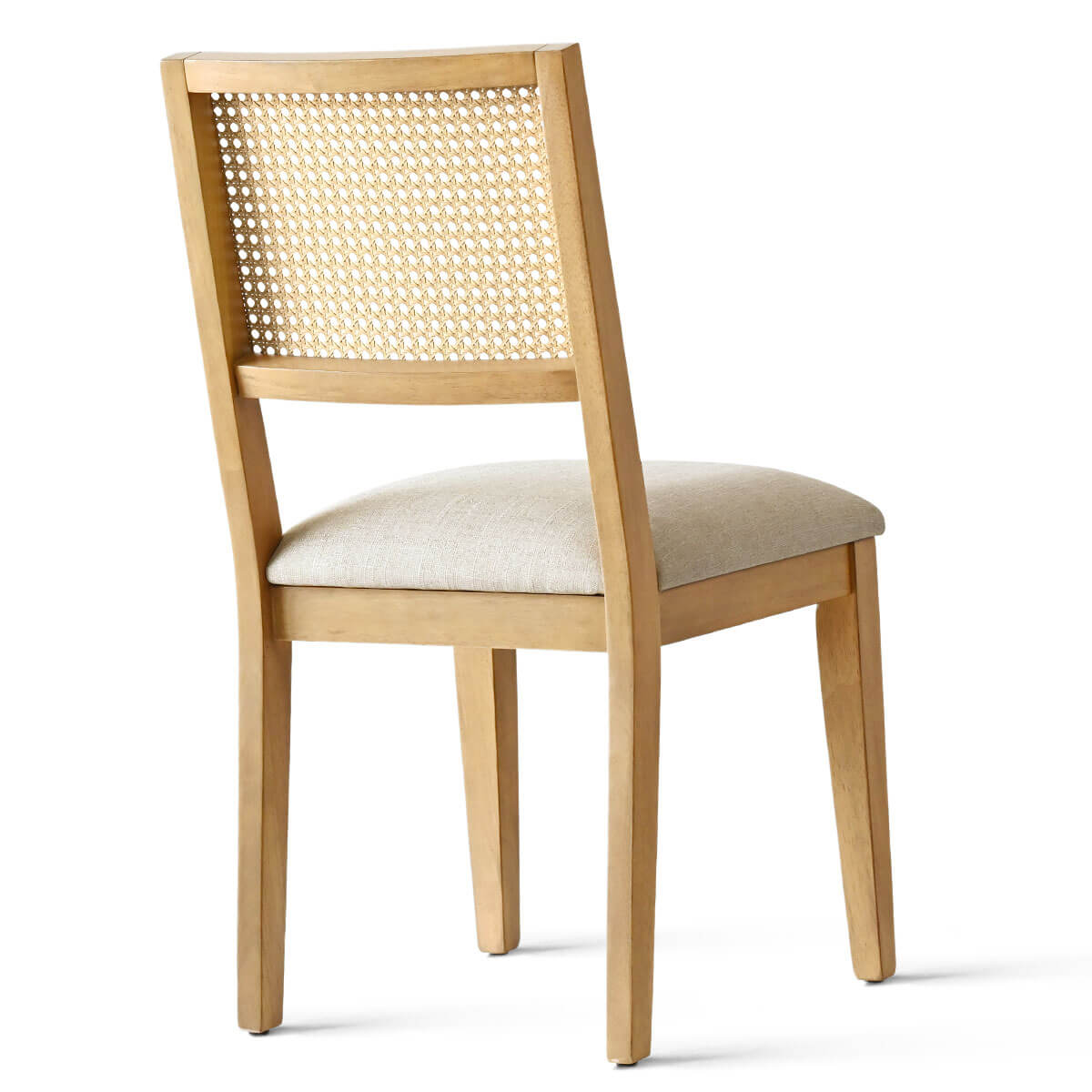 Monica Rattan Solid Wood Upholstered Dining Chair (Set of 4)