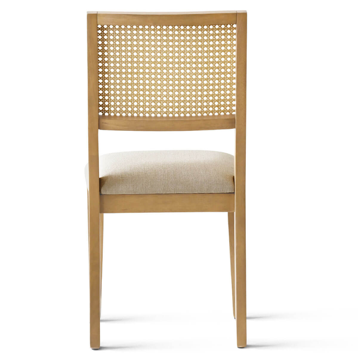 Monica Rattan Solid Wood Upholstered Dining Chair (Set of 4)