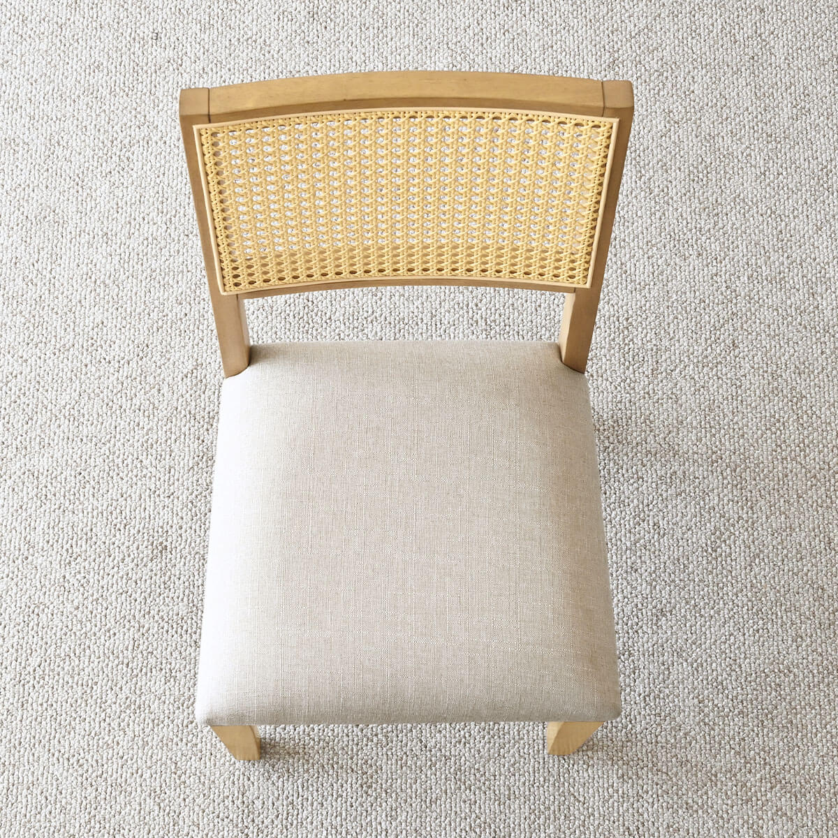 Monica Rattan Solid Wood Upholstered Dining Chair (Set of 4)
