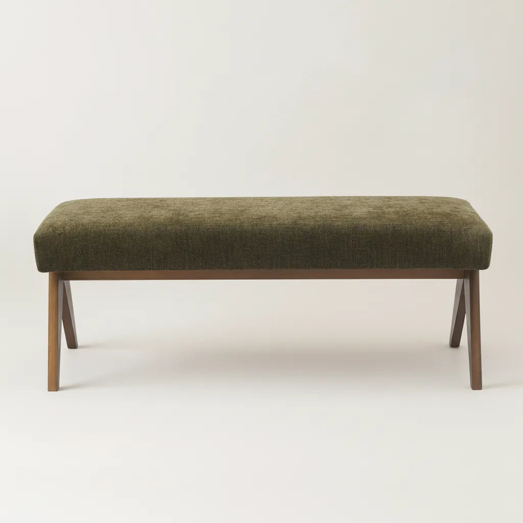 Morgan Mid-Century 47" Upholstered Rectangular Bench