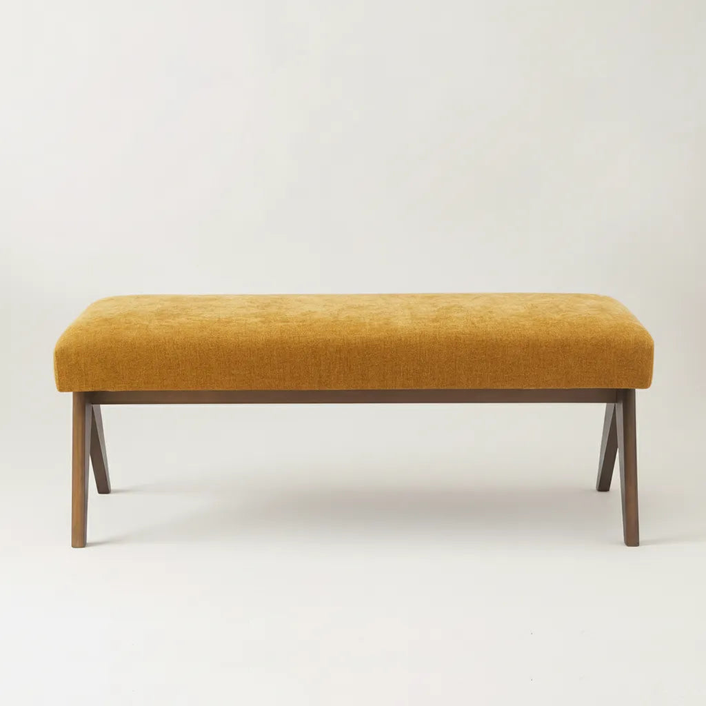 Morgan Mid-Century 47" Upholstered Rectangular Bench