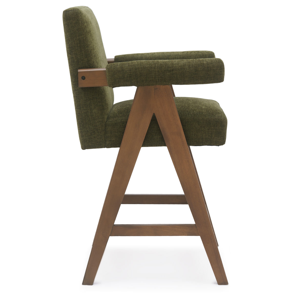Morgan Upholstered Counter Stool with Arms (1-Piece)