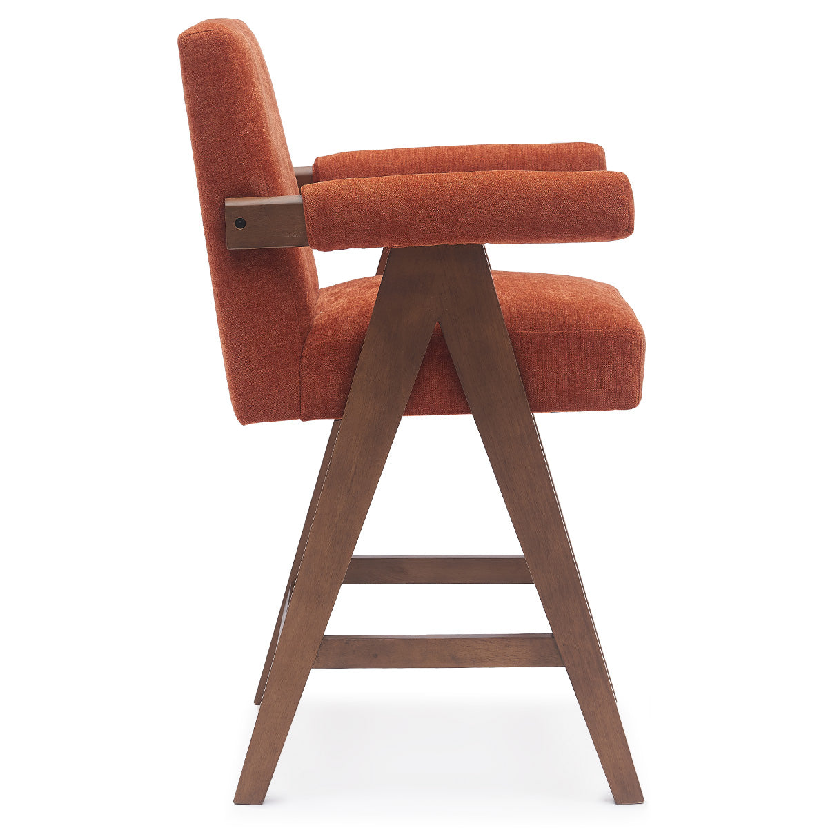 Morgan Upholstered Counter Stool with Arms (1-Piece)