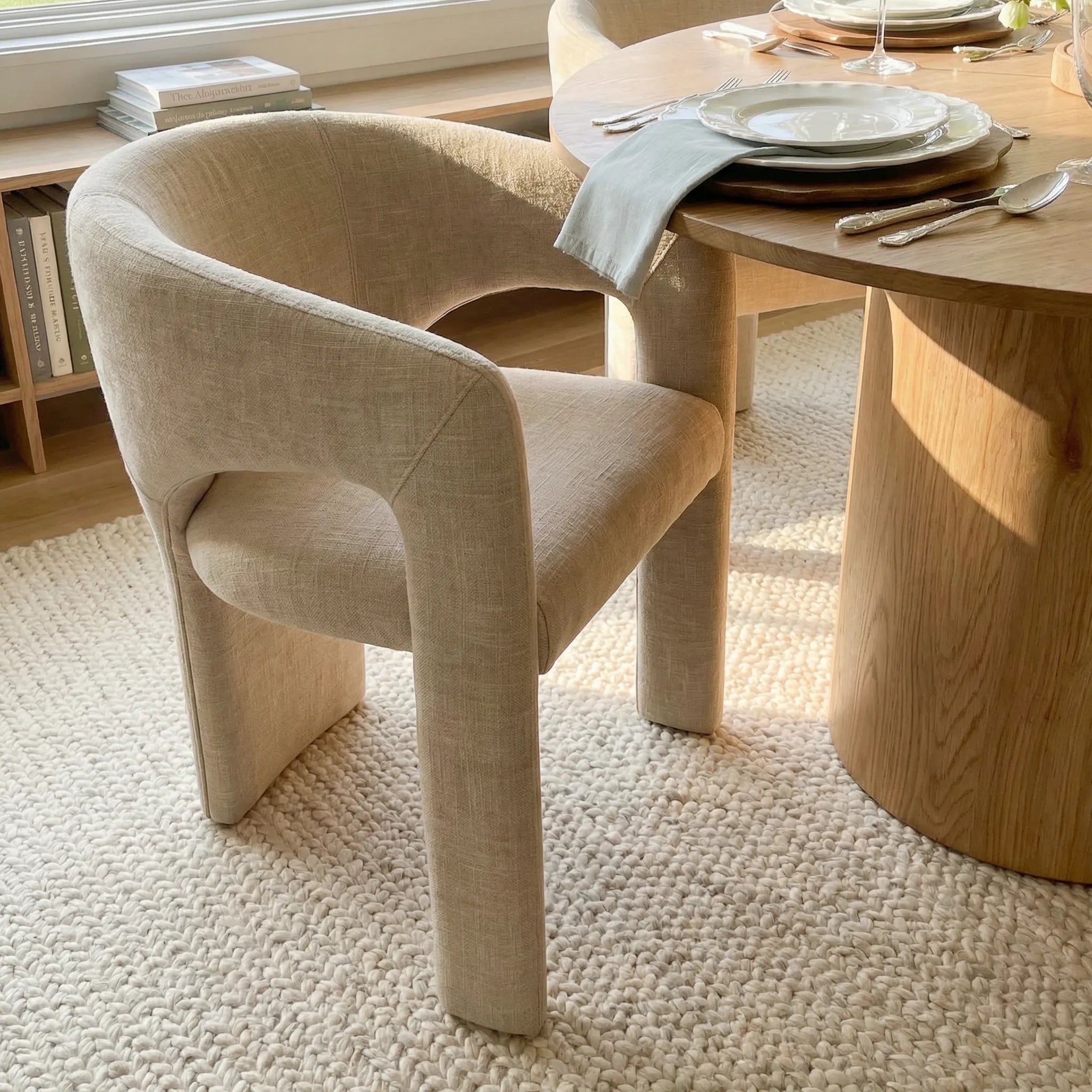 Musk & Khloe 41.5" Round Dining Table Set for 4 (5-Piece)