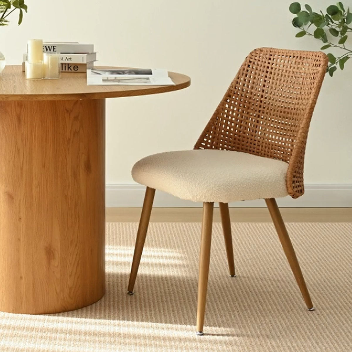 Nice Rattan Upholstered Dining Chair (Set of 6)