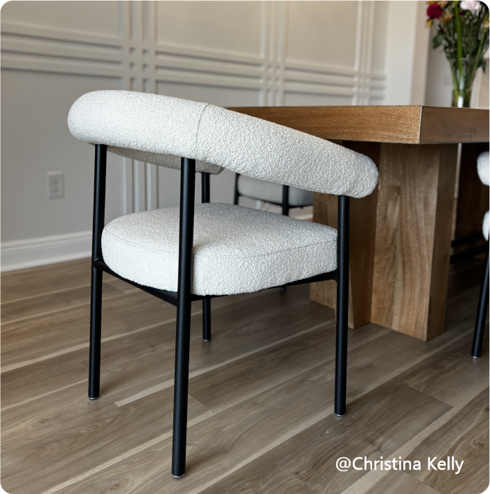 New York Modern Boucle Upholstered Dining Chair (Set of 4)